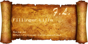Fillinger Lilla névjegykártya